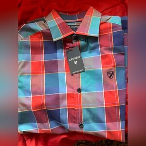 NWT. Daniel Cremieux Men's Vibrant Plaid Button Down Shirt